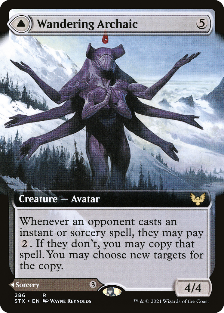Wandering Archaic (Extended Art) (STX-286) - Strixhaven: School of Mages: (Extended Art) Foil