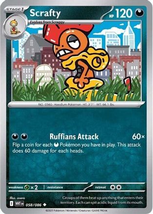 Scrafty 058 SV White Flare - Uncommon