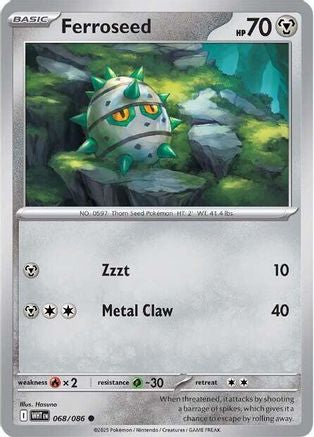 Ferroseed 068 - Reverse Holofoil SV White Flare - Common