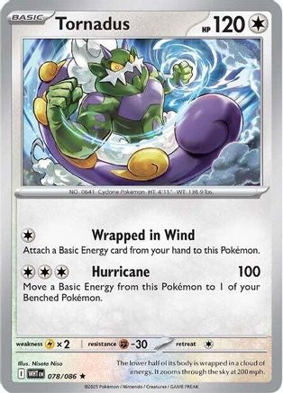 Tornadus 078 - Reverse Holofoil SV White Flare - Rare