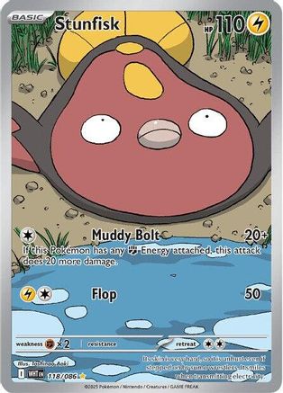 Stunfisk 118/086 - Holofoil SV White Flare - Illustration Rare