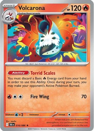 Volcarona 016 - Holofoil SV Black Bolt - Rare