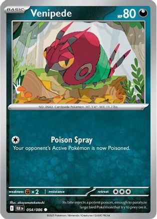 Venipede 054 - Reverse Holofoil SV Black Bolt - Common