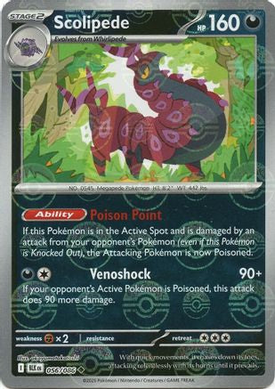 Scolipede (Poke Ball Pattern) 056 - Holofoil SV Black Bolt - Uncommon