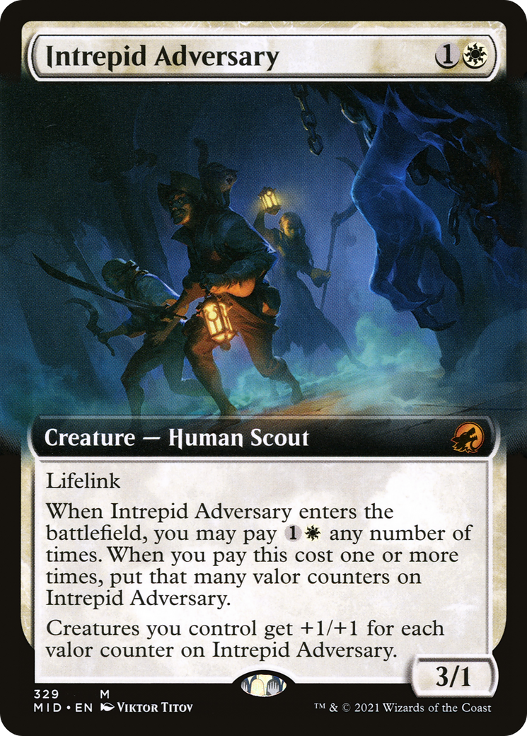 Intrepid Adversary (Extended Art) (MID-329) - Innistrad: Midnight Hunt: (Extended Art) Foil