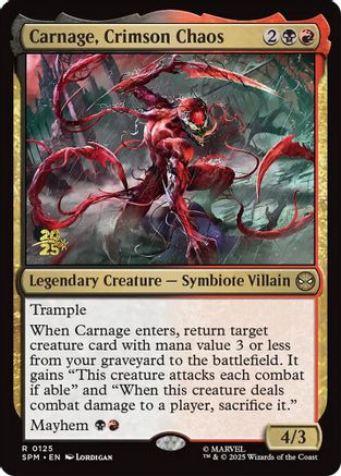 Carnage, Crimson Chaos (PRE-125) - Prerelease Cards Foil