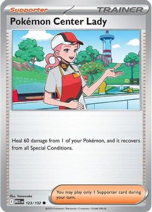 Pokemon Center Lady 123 - Reverse Holofoil ME01 Mega Evolution - Common