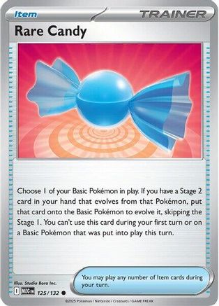 Rare Candy 125/132 - Reverse Holofoil ME01 Mega Evolution - Common