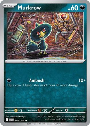 Murkrow 057 - Reverse Holofoil ME02 Phantasmal Flames - Common