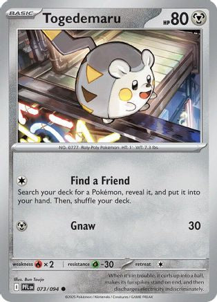 Togedemaru 073/094 - Reverse Holofoil ME02 Phantasmal Flames - Common