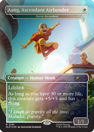 Aang, Ascendant Airbender - Serra Ascendant (Rainbow Foil) (SLD-2291) - Secret Lair Drop Series Foil