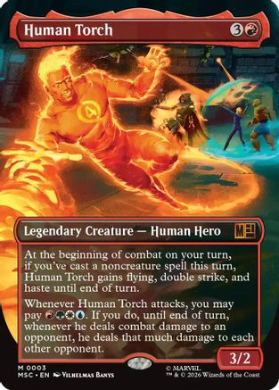 Human Torch (Borderless) (MSC-003) - Commander: Marvel Super Heroes Foil