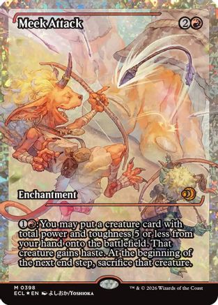 Meek Attack (0398) (Showcase) (Fracture Foil) (ECL-398) - Lorwyn Eclipsed Foil
