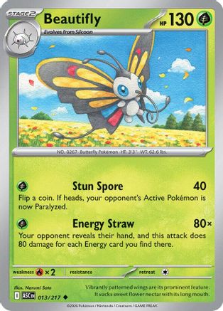 Beautifly 013/217 - Reverse Holofoil ME Ascended Heroes - Uncommon