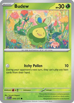 Budew 016/217 - Reverse Holofoil ME Ascended Heroes - Common
