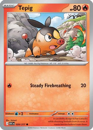 Tepig 029 - Reverse Holofoil ME Ascended Heroes - Common