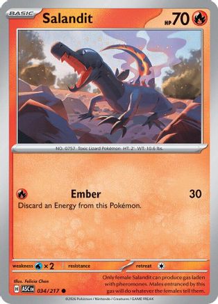 Salandit 034 - Reverse Holofoil ME Ascended Heroes - Common