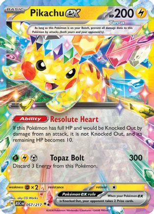 Pikachu ex 057/217 - Holofoil ME Ascended Heroes - Double Rare