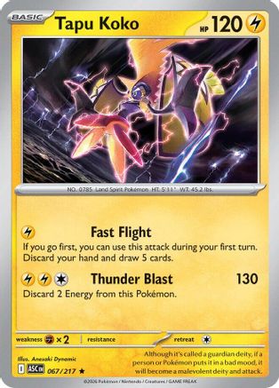 Tapu Koko 067 - Reverse Holofoil ME Ascended Heroes - Rare