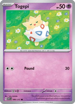 Togepi 080 - Reverse Holofoil ME Ascended Heroes - Common