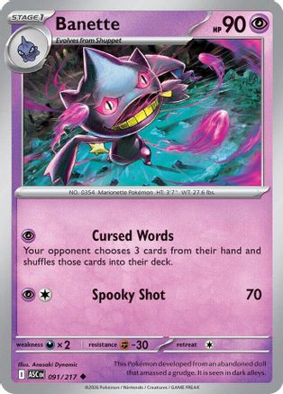 Banette 091/217 - Reverse Holofoil ME Ascended Heroes - Uncommon