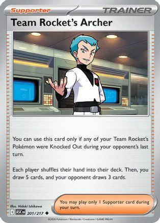 Team Rocket's Archer 201 - Reverse Holofoil ME Ascended Heroes - Uncommon