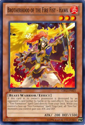 Brotherhood of the Fire Fist - Hawk (CBLZ-EN021) - Cosmo Blazer 1st Edition
