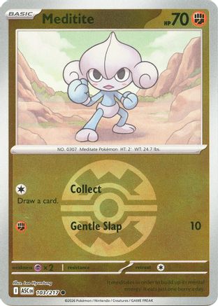 Meditite (Quick Ball) 103 - Reverse Holofoil ME Ascended Heroes - Common