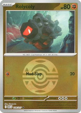 Rolycoly (Dusk Ball) 118 - Reverse Holofoil ME Ascended Heroes - Common