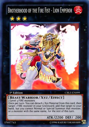 Brotherhood of the Fire Fist - Lion Emperor (CBLZ-EN099) - Cosmo Blazer 1st Edition