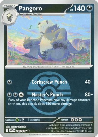Pangoro (Love Ball) 140 - Reverse Holofoil ME Ascended Heroes - Uncommon