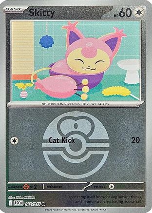 Skitty (Love Ball) 165 - Reverse Holofoil ME Ascended Heroes - Common