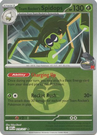 Team Rocket's Spidops (Energy Symbol Pattern) 019 - Reverse Holofoil ME Ascended Heroes - Rare