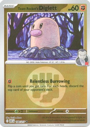 Team Rocket's Diglett (Energy Symbol Pattern) 100 - Reverse Holofoil ME Ascended Heroes - Common