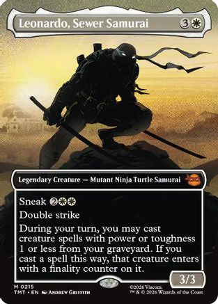 Leonardo, Sewer Samurai (Borderless) (TMT-215) - Teenage Mutant Ninja Turtles Foil