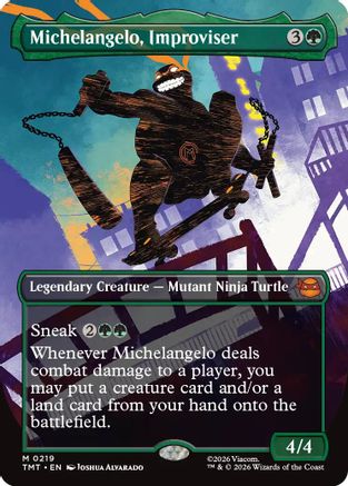 Michelangelo, Improviser (Borderless) (TMT-219) - Teenage Mutant Ninja Turtles