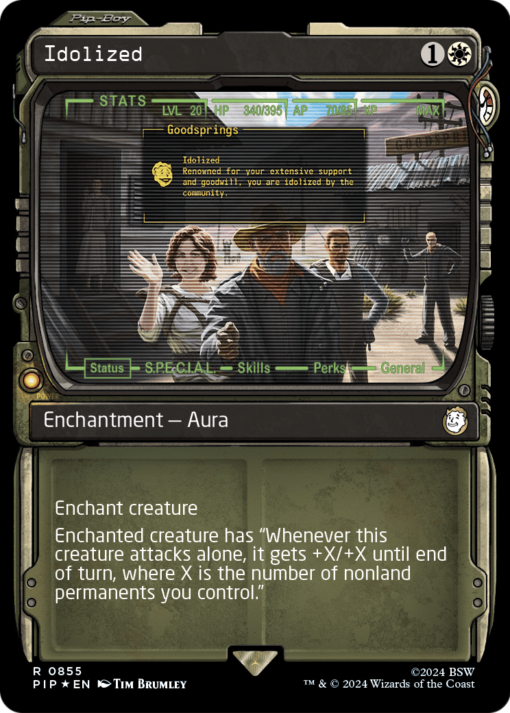 Idolized (Showcase) (Surge Foil) (PIP-855) - Fallout: (Showcase) Foil