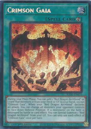 Crimson Gaia (Secret Rare) (RA05-EN070) - Rarity Collection 5 1st Edition