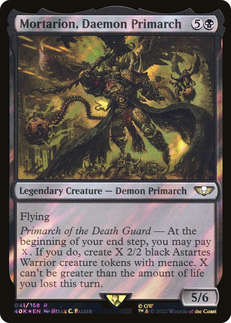 Mortarion, Daemon Primarch (Surge Foil) (40K-041) - Warhammer 40,000 Commander Foil