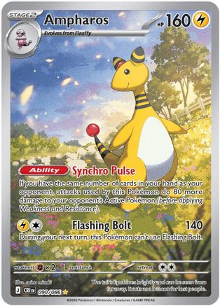 Ampharos 090/086 - Holofoil ME04 Chaos Rising - Illustration Rare