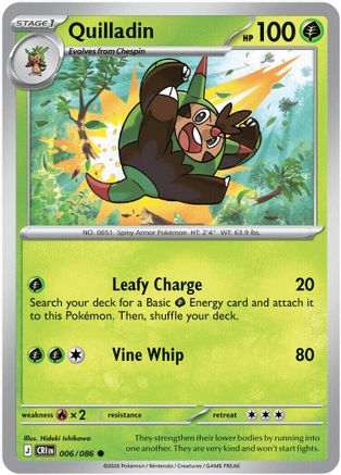 Quilladin 006 - Reverse Holofoil ME04 Chaos Rising - Common