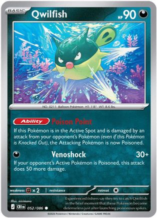 Qwilfish 052 - Reverse Holofoil ME04 Chaos Rising - Common