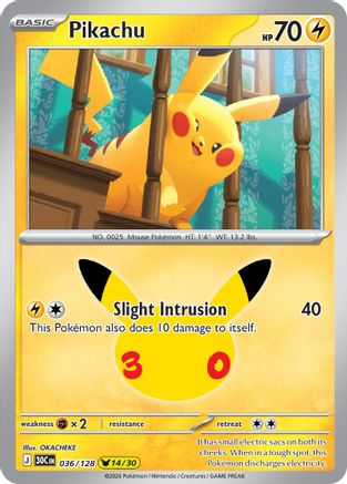 Pikachu 036/128 - Holofoil ME 30th Celebration - None