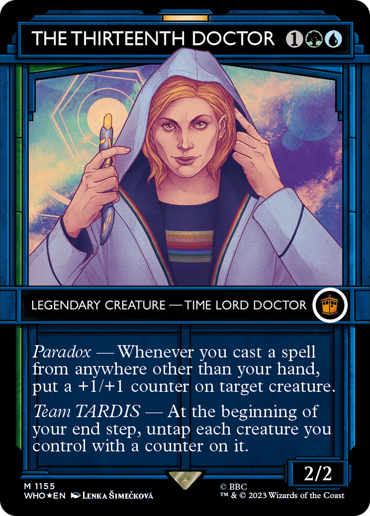 The Thirteenth Doctor (Showcase) (Surge Foil) (WHO-1155) - Doctor Who: (Showcase) (Borderless) Foil