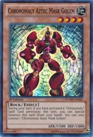 Chronomaly Aztec Mask Golem (NUMH-EN001) - Number Hunters Unlimited