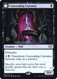 Concealing Curtains (PRE-101) - Innistrad: Crimson Vow Promos: (Double Faced Transform) Foil