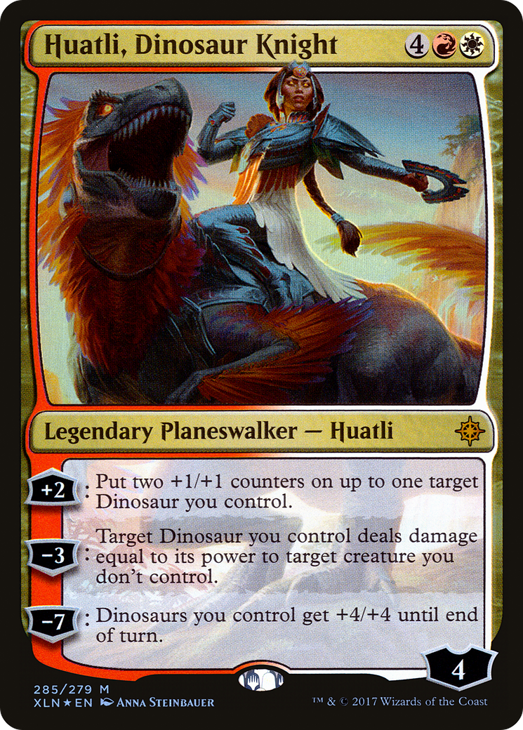 Huatli, Dinosaur Knight (XLN-285) - Ixalan Foil