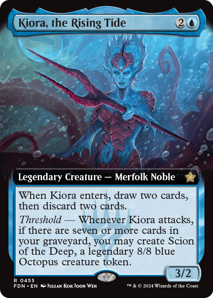 Kiora, the Rising Tide (Extended Art) (FDN-455) - Foundations: (Extended Art)