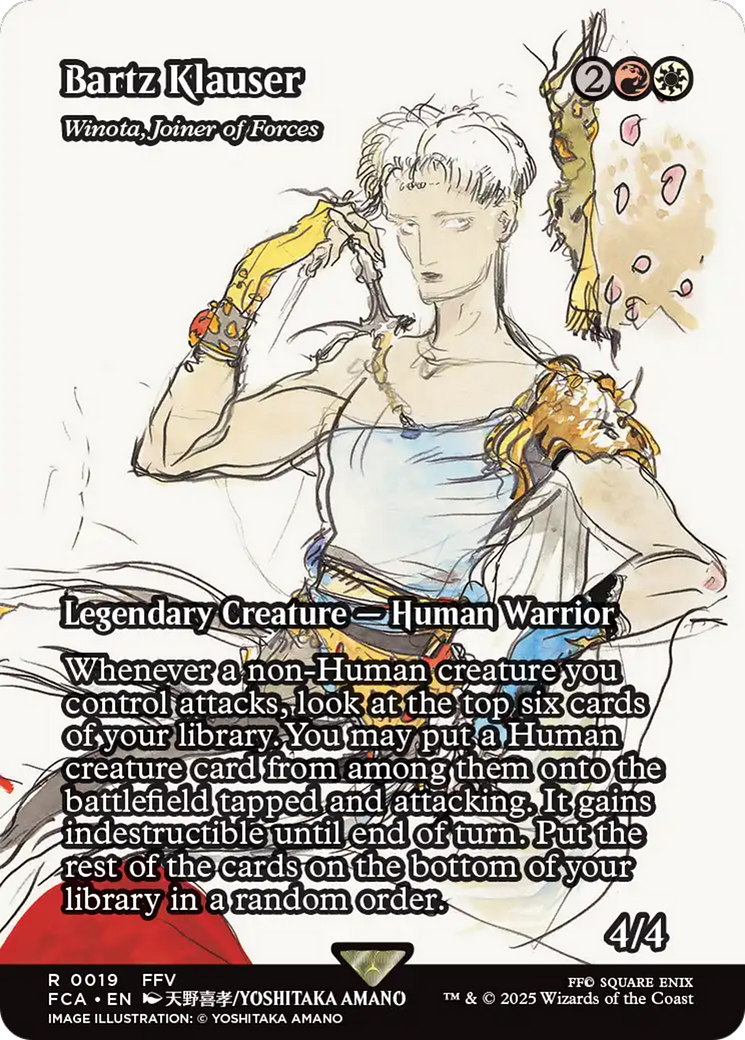 Bartz Klauser - Winota, Joiner of Forces (Showcase) (FCA-019) - FINAL FANTASY: Through the Ages / Bartz Klauser (Borderless) Foil
