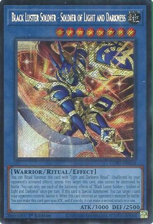 Black Luster Soldier - Soldier of Light and Darkness (Secret Rare) (CORI-EN028) - Chaos Origins 1st Edition